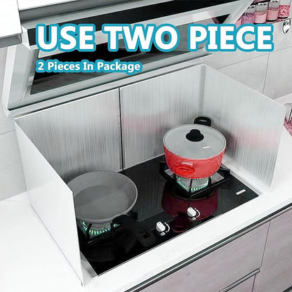 2 PCS Stove Grease Splatter Screens Guard | Range Backsplash Splatter Guard for Wall | 2 Sided Foldable Splash Shield Metal Panel Protector for Cooking, Stainless Steel, 15.7 X 15.7 X 15.7 Inches - Image 6