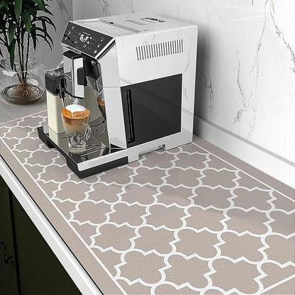 WISELIFE Dish Drying Mat Super Absorbent Drying Mat Large Dish Drying Mats for Kitchen Counter Easy Clean Dish Mat Kitchen Drying Mat18"x 32" Stylish Khaki - Image 2