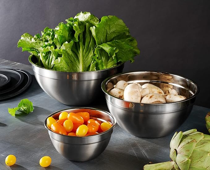 Table Concept Mixing Bowls with Airtight Lids, Stainless Steel Nesting Bowl Set for Space Saving Storage, Ideal for Cooking, Baking, Prepping & Food Storage - Image 2
