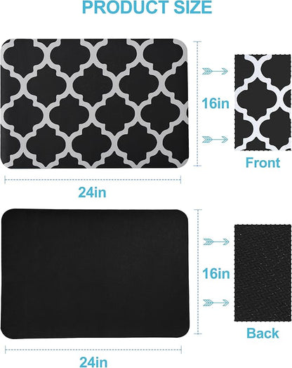 Dish Drying Mat for Kitchen Counter, 16"x24" Dish Drying Pad with Non-slip Rubber Backed, Hide Stain Anti Absorbent for Kitchen Counter, Drying Mat for Coffee Machine Dish Rack (Black Trellis) - Image 7