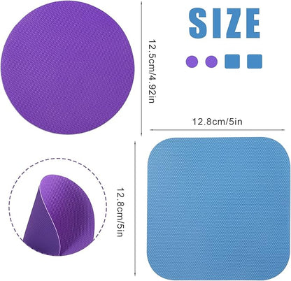 LUTER 4pcs Jar Opener, Rubber, Multi-function Silicone Bottle Opener for Seniors with Weak Hands Lid Cap Gripper Pads Kitchen Coasters Gadgets(Blue, Purple) - Image 2