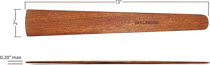 13 in Handmade Kitchen Cooking Utensil, Thin Dark Wood Saute Spatula, Multipurpose Flat Wooden Spatula, Perfect for flipping, scraping, sauteing, turning - Wooden Cooking Utensils - Made in USA - J