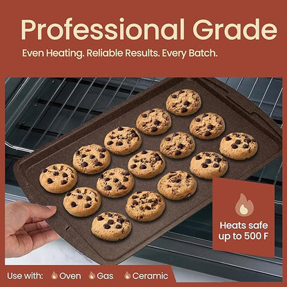 Bakken Master 20 Piece Cookware Set - Pots and Pans with Handle Grips and Tempered Glass Lids, With 6-piece Bakeware Set, Nonstick Granite Coating, Ceramic Max Temperature (Up To 500°F), Brown Marble - Image 5