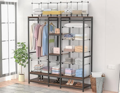 HOMIDEC Closet Organizers and Storage, 16 Cube Storage Organizer, Closet Organizer Bookshelf Cubes Shelves for Clothes, Bedroom, Kids Room, Bathroom, Wardrobe, Garment Racks, Transparent - Image 5