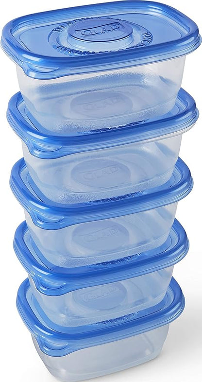Glad GladWare Medium Rectangle Food Storage Containers with Lids, BPA Free Plastic for Soups Salads and Meal Prep, Airtight Leak Resistant, Microwave Dishwasher Freezer Safe, 24 Oz, 5 Count - Image 3