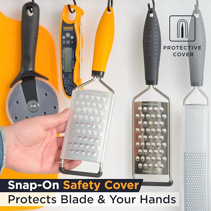 Deiss PRO Coarse Grater & Hand Held Cheese Grater - Sharp Stainless Steel Blades, Non-Slip Handle, Small Cheese Grater for Kitchen, Shredder, Dishwasher Safe - Image 6