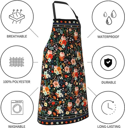 Funny Apron Polyester Grooming Aprons with Pocket for Cooking Kitchen Grilling Adults