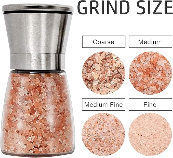 Gulex Pepper Grinder Pepper Mill, Salt Grinder Refillable,(Single Package) Adjustable, Stainless Steel Sea Salt Shaker with Ceramic Rotor (1 pack) - Image 6