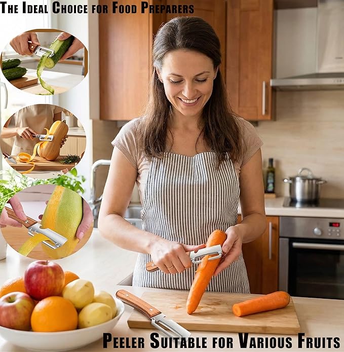 2Pcs Vegetable Peelers For Kitchen (Bottle Opener Included), Premium Fruit Stainless Steel Peeler, Stainless Steel Peeler Knife, Ideal For Peeling Potatoes, Apples, Cabbage, Pumpkins, Papayas - Image 3