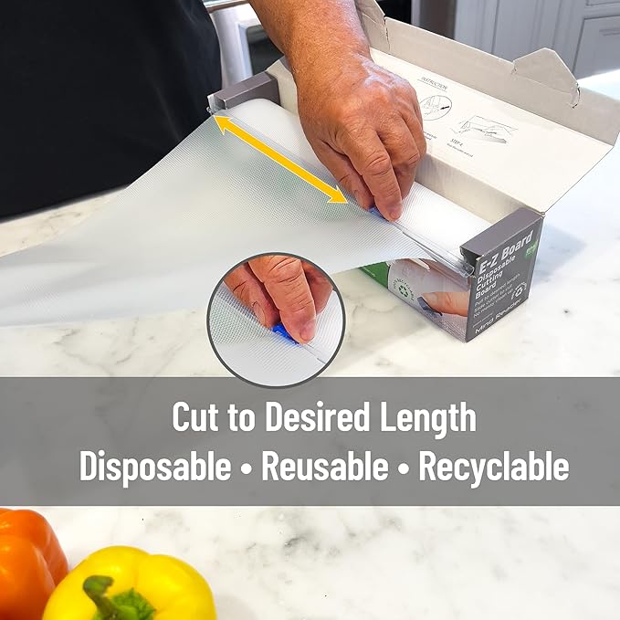 Mind Reader E-Z Board Disposable Plastic Cutting Board, 20 Square Feet, Easy Clean-Up and Convenient Use, Ideal for Camping, Hunting, Boating, and For People With Food Allergies, Clear - Image 4