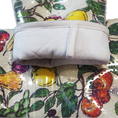 Oven Mitts Set of 2 with Transparent Clear Silicone Shell and Nice Friut Flower Cotton Lining, Heat Resistant to 500 F Kitchen Oven Gloves Pot Holder for Cooking (Friut Flower, Oven Mitts) - Image 5