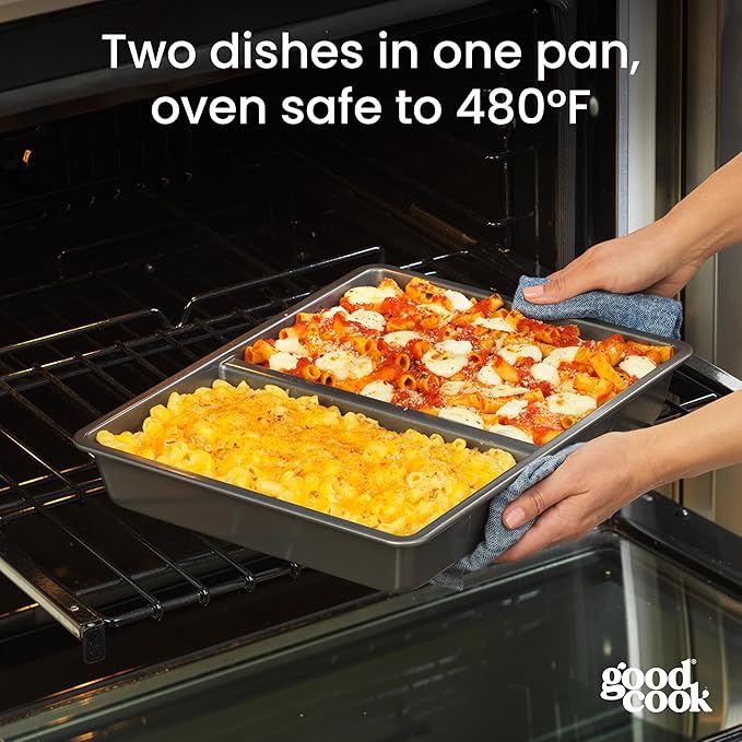 GoodCook Divided Baking Sheet Premium Carbon Steel Nonstick Pan, 11 x 14-Inch
