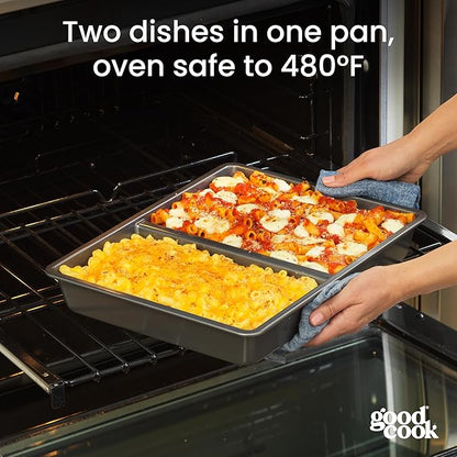 GoodCook Divided Baking Sheet Premium Carbon Steel Nonstick Pan, 11 x 14-Inch