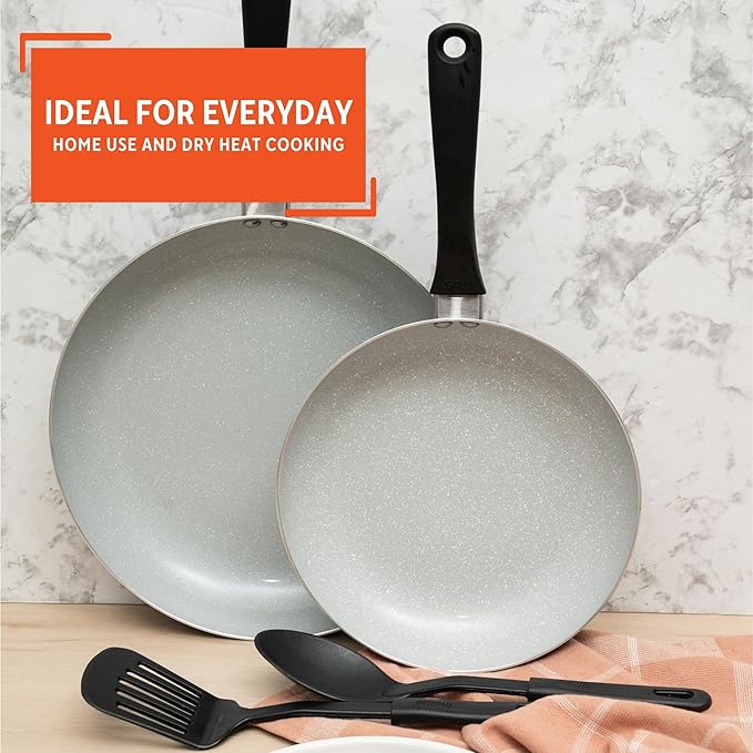 IMUSA Nonstick Ceramic Cookware Set 4-Piece 8in/10in, with Stay-Cool Handles, Aluminum, Black - Image 7