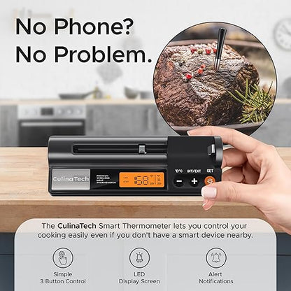 750ft Wireless Meat Thermometer Long Range for Smoker, BBQ & Rotisserie, Smart Bluetooth Thermometer Dual Sensor Waterproof Probe with LCD Base Station Display & App Control - Image 5