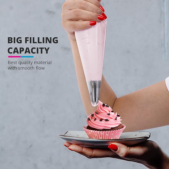 Riccle Disposable Piping Bags 12 Inch - 100 Anti Burst Pastry Bags - Icing Piping Bags for Frosting - Ideal for Cakes and Cookies Decoration - Image 4
