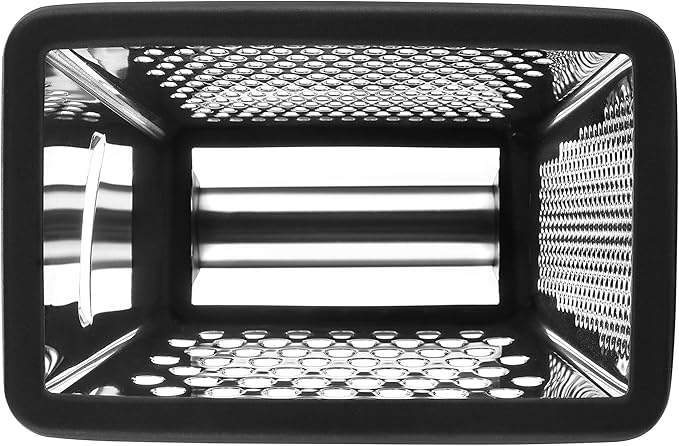 Spring Chef Professional Cheese Grater - Stainless Steel, XL Size, 4 Sides - Perfect Box Grater for Parmesan Cheese, Vegetables, Ginger - Dishwasher Safe - Black - Image 9