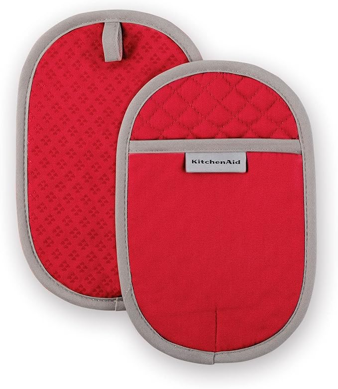 KitchenAid Asteroid Pot Holder 2-Pack Set, Fire Red, 6.5"x10" by KitchenAid
