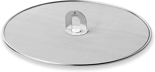 Homestia Splatter Screen for Kitchen, Stainless Steel Fine Mesh Splatter Screen for Frying Pan, 13” Grease Splatter Guard with Fold Flat Knob by Homestia