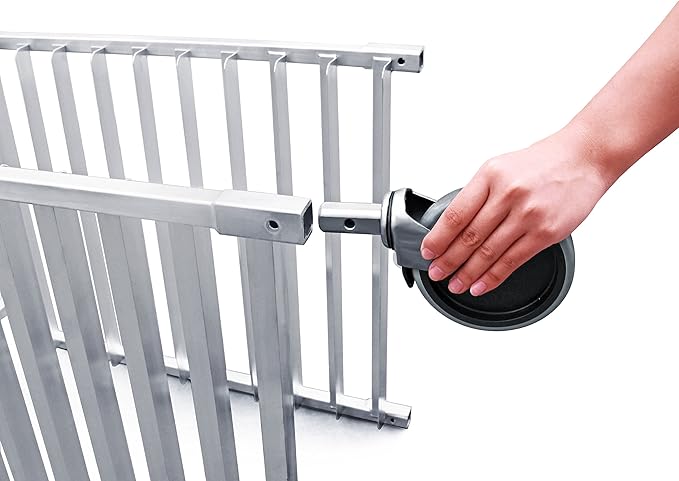 New Star Foodservice 36510 Commercial-Grade Aluminum 10-Tier Sheet Pan/Bun Pan Rack, 26" L x 20" W x 38" H with Brake Wheels Silver - Image 7