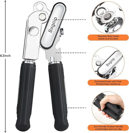 Can Opener Manual with Magnet,Soft Grip Rubber Handle Sharp Blade Smooth Edge,Effortless knob,Heavy Duty Can Opener with Multifunctional Bottle Opener - Image 2
