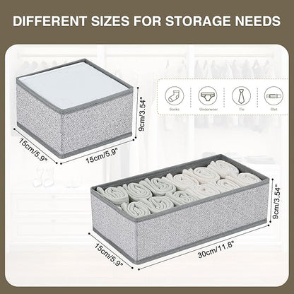 DIMJ Drawer Organizer Clothes, Dresser Organizer For Nursery, Bedroom, Closet, Baby Clothes Organizer and Storage, Foldable Fabric Drawer Dividers for Baby Socks, Belt, Tie (4 Pack, Blended) - Image 4