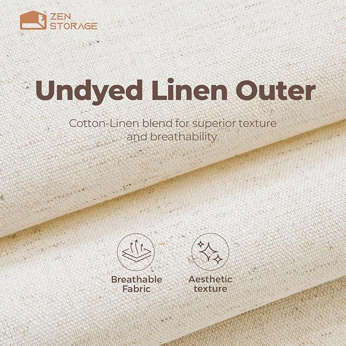 Cotton Linen Drawer Organizer for Baby Clothes, 12Pack Multi-Size Nursery Dresser Dividers for Clothes, Premium Foldable Storage Bins for Bedroom, Closet and Diaper Table, Beige - Image 2