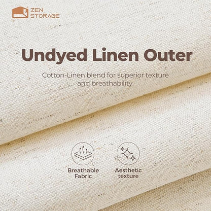 Cotton Linen Drawer Organizer for Baby Clothes, 12Pack Multi-Size Nursery Dresser Dividers for Clothes, Premium Foldable Storage Bins for Bedroom, Closet and Diaper Table, Beige - Image 2