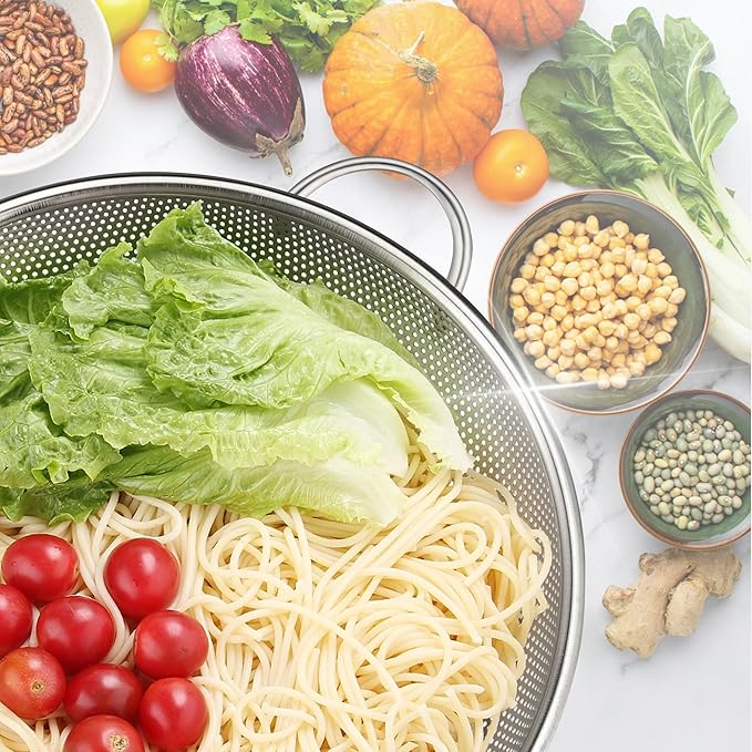Gulex Colander Stainless Steel 5-Quart, Metal Strainers with Base, Strainer for Kitchen Food, Dishwasher Safe - Image 5