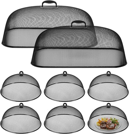 8 Pcs Metal Mesh Screen Food Cover for Outdoors Set Including 2 Pcs Extra Large 18.5 in Mesh Food Tents for Outdoor 6 Pcs 11 in Large Dome Picnic Food Covers Mesh Food Covers by Unknown