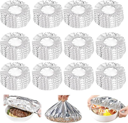 2026 New Reusable Aluminum Foil Food Covers, Pop Up Tin Foil Food Insulation Cover, Heat Shield Lids for Refrigerator Storage Leftover Food And Meal Preparation Fits Containers (30) by Asilumi