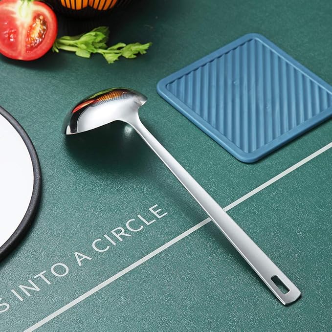 Stainless Steel Ladle, Berglander Soup Ladle, Cooking Ladle, Kitchen Ladle, Metal Soup Spoon For Cooking Non-Stick And Heat Resistant, Dishwasher Safe, Easy to Clean - Image 4