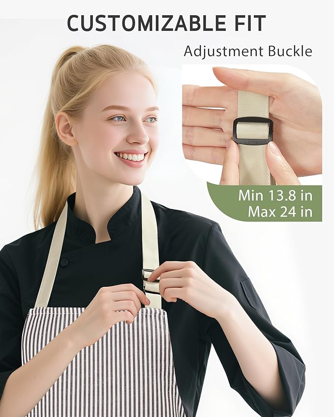 Syntus Chef Apron for Men Women Kitchen Cooking Apron with Pockets, Adjustable Bib Aprons Stain Resistant - Image 4