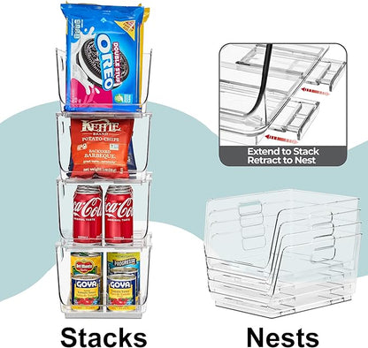 Sorbus Stackable Storage Bins Open Front - Pantry Bins for Storage and Organization for Kitchen - Clear Pantry Organizer Bins (Medium 4 Pack) - Image 5