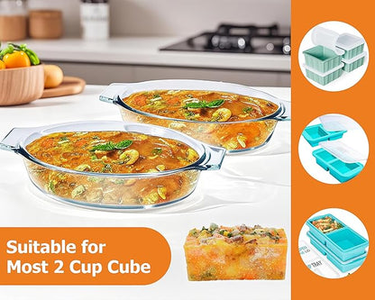 Small Casserole Dishes Oval 2 Pack, 23oz Glass Au Gratin Baking Dish, Individual Oval Baking Pan for Oven Microwave Air Fryer, 1 or 2 Person Servings, Bakeware Clear Prep Bowls with Handle - Image 4