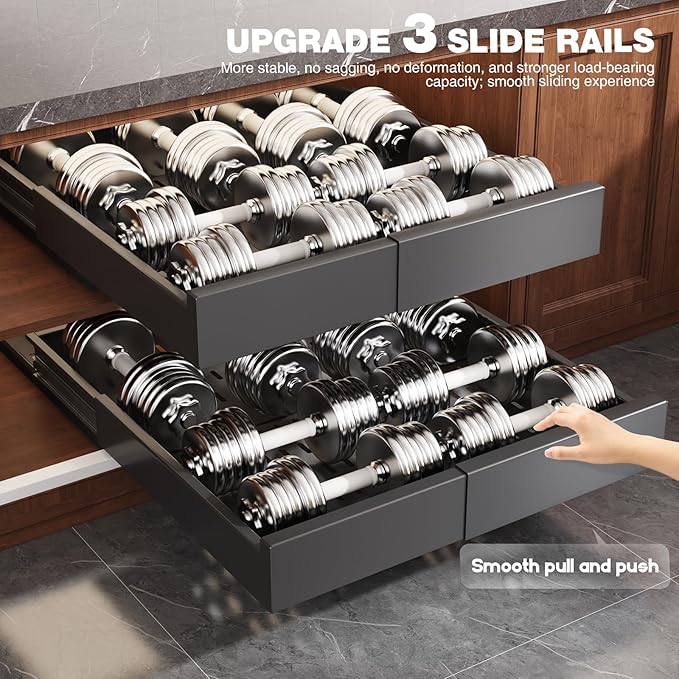 Seinloes 2 Pack Pull Out Cabinet Organizer Expandable Width(13"-21") and Depth(17"-24"),Slide Out Drawers with Raising Pad for Framed Cabinets,No Drill Roll Out Shelves for Kitchen,Bathroom,Black - Image 8