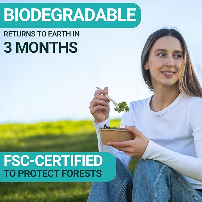 Disposable Wooden Spoons For Eating - 300pcs - Heavy Duty & Plastic Free - Our Guilt-Free FSC Certified Wood Protects Forests - A Great Alternative to Bamboo Spoons Disposable. - Image 6