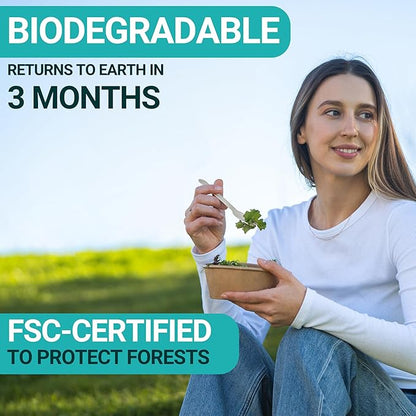 Disposable Wooden Spoons For Eating - 300pcs - Heavy Duty & Plastic Free - Our Guilt-Free FSC Certified Wood Protects Forests - A Great Alternative to Bamboo Spoons Disposable. - Image 6