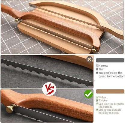 Uprichya Bread Knife for Homemade Bread Sourdough, Wooden Bread Bow Knife for Sourdough, Bread Slicer for Homemade Bread, Bread Saw, Sourdough Bread Cutter, Left-Handed
