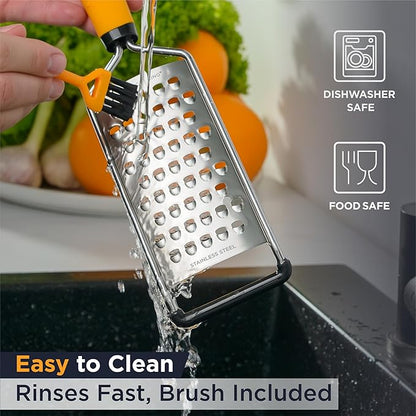 Deiss PRO Coarse Grater & Hand Held Cheese Grater - Sharp Stainless Steel Blades, Non-Slip Handle, Small Cheese Grater for Kitchen, Shredder, Dishwasher Safe - Image 8