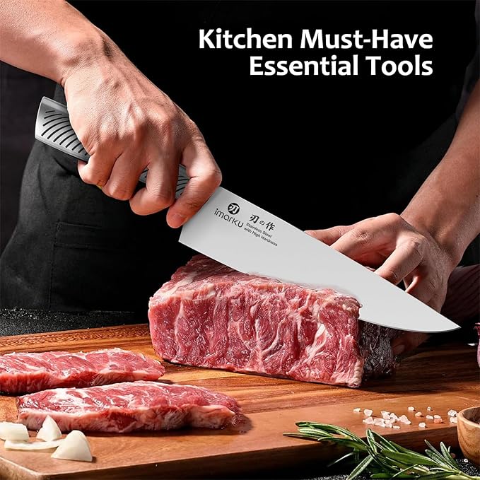 imarku Knife Set, 14 Piece Premium Kitchen Knife Block Set, Razor Sharp Japanese Chef Knives Set for Kitchen with Built-in Sharpener, Dishwasher Safe & Quality Acacia Wood Block, Gift for Women - Image 2