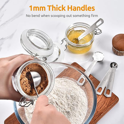 U-Taste Teaspoon Tablespoon Measuring Spoons: 18/8 Stainless Steel Measure Scoop Set of 5, 1/4 TSP, 1/2 TSP, 1 TSP, 1/2 TBSP & 1 TBSP, Metal Kitchen Measurement Utensil for Dry and Liquid Ingredients - Image 5