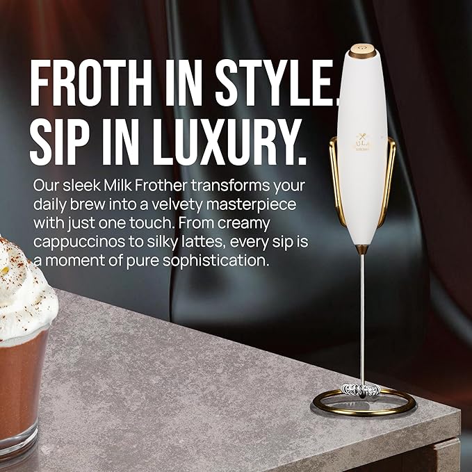 Zulay Kitchen Executive Series Luxury Gift Milk Frother with 4 Duracell Batteries – Handheld Electric Foam Maker for Coffee, Lattes & Hot Chocolate – Deluxe Finish, Ultimate Gift for Coffee Lovers - Image 6