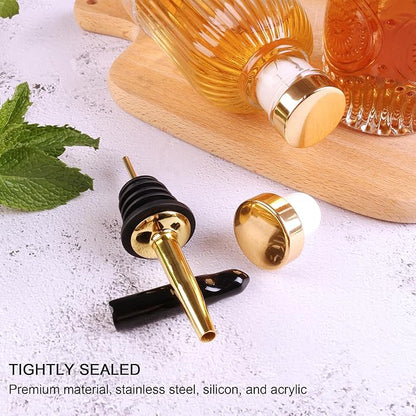Glass Syrup Dispenser Set - 4 Pack 7oz Bottles with Metal Pour Spouts, Stoppers, Spoons for Coffee, Tea, Vanilla, Caramel, Honey - Image 4
