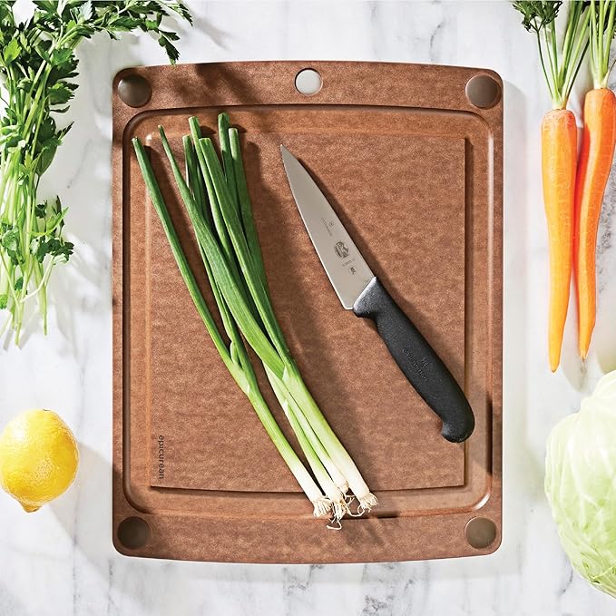 Epicurean All-In-One Cutting Board with Non-Slip Feet and Juice Groove - Non-toxic, Dishwasher Safe, Made in the USA, 14.5" x 11.25", Nutmeg - Image 2