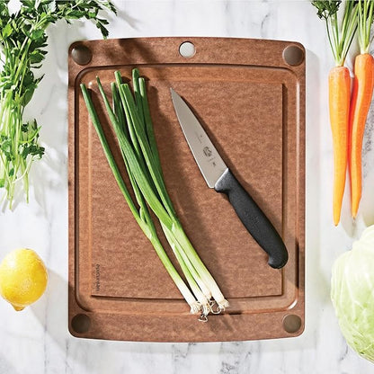 Epicurean All-In-One Cutting Board with Non-Slip Feet and Juice Groove - Non-toxic, Dishwasher Safe, Made in the USA, 14.5" x 11.25", Nutmeg - Image 2