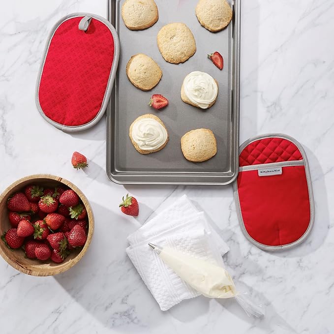 KitchenAid Asteroid Pot Holder 2-Pack Set, Fire Red, 6.5"x10" - Image 2