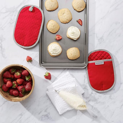 KitchenAid Asteroid Pot Holder 2-Pack Set, Fire Red, 6.5"x10" - Image 2