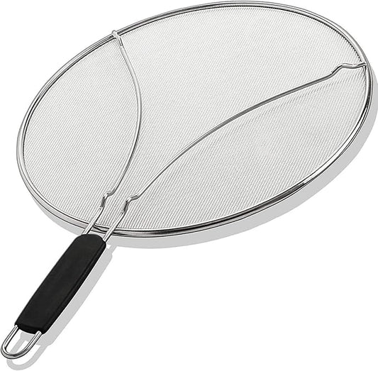Splatter Screen for Frying Pan - 13 Inch Stainless Steel Grease Splatter Guard - Cover Oil Splash when Sizzling Bacon, Cooking Fried Chicken or Popcorn by BergKoch