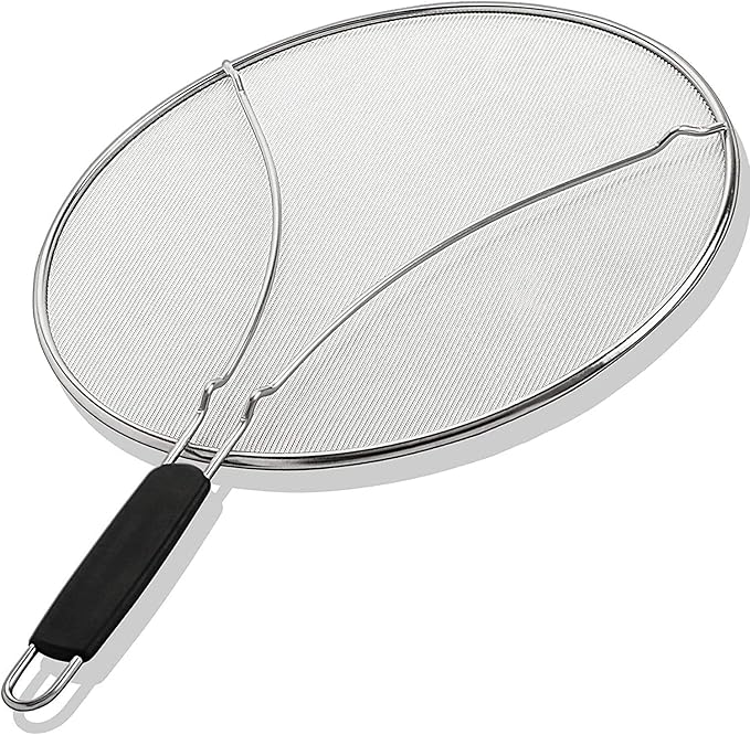 Splatter Screen for Frying Pan - 15 Inch Stainless Steel Grease Splatter Guard - Cover Oil Splash when Sizzling Bacon, Cooking Fried Chicken or Popcorn by BergKoch